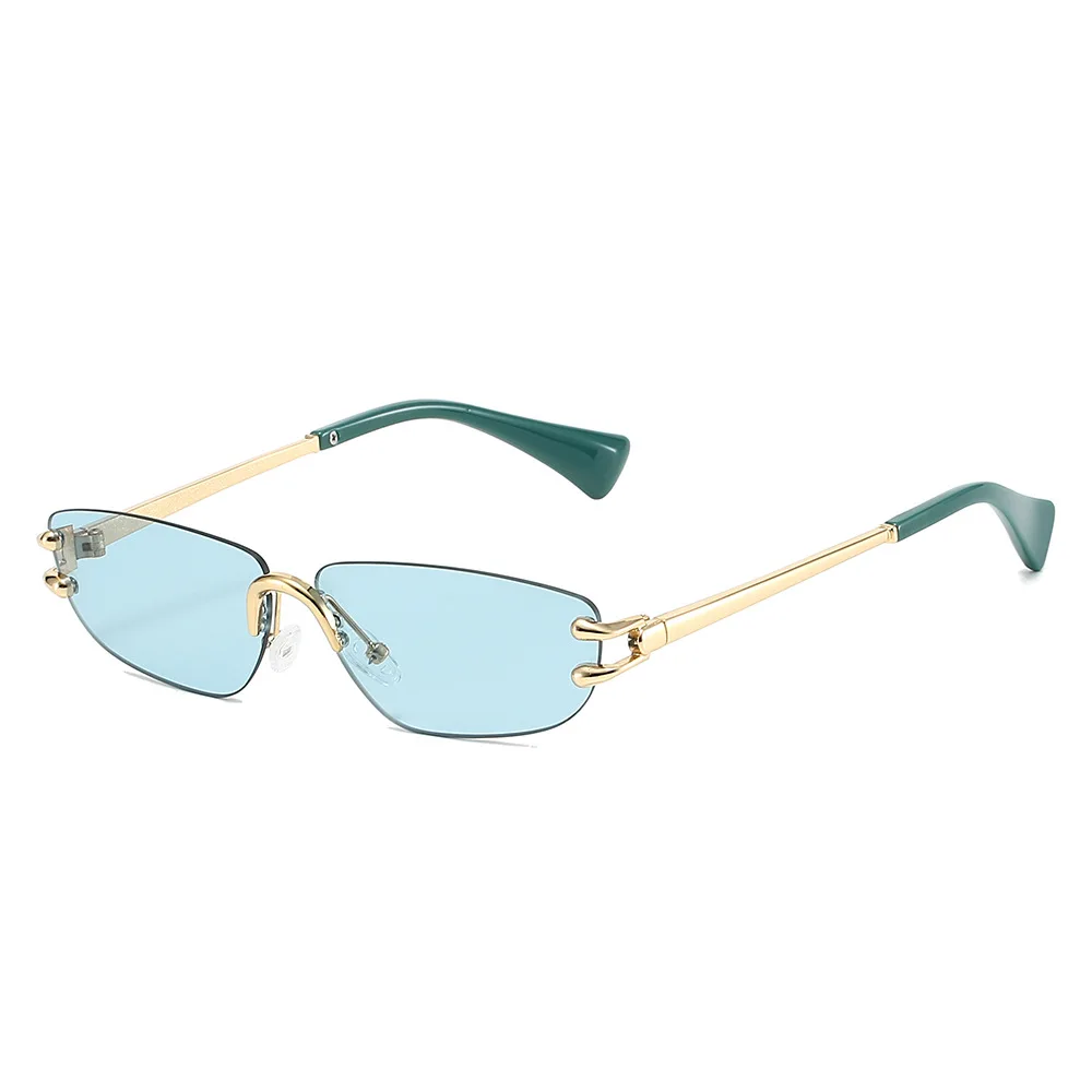 

2025 Rimless Sunglasses UV400 Fashion Square Metal Glasses for Men Women Designer Man's Brand Sun Shades for Outdoor