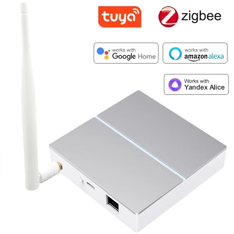 

Умный проводной шлюз-хаб Tuya Zigbee3.0 с антенной, мост для умного дома, приложение Smart Life для Яндекс Алисы, Alexa, Google Home