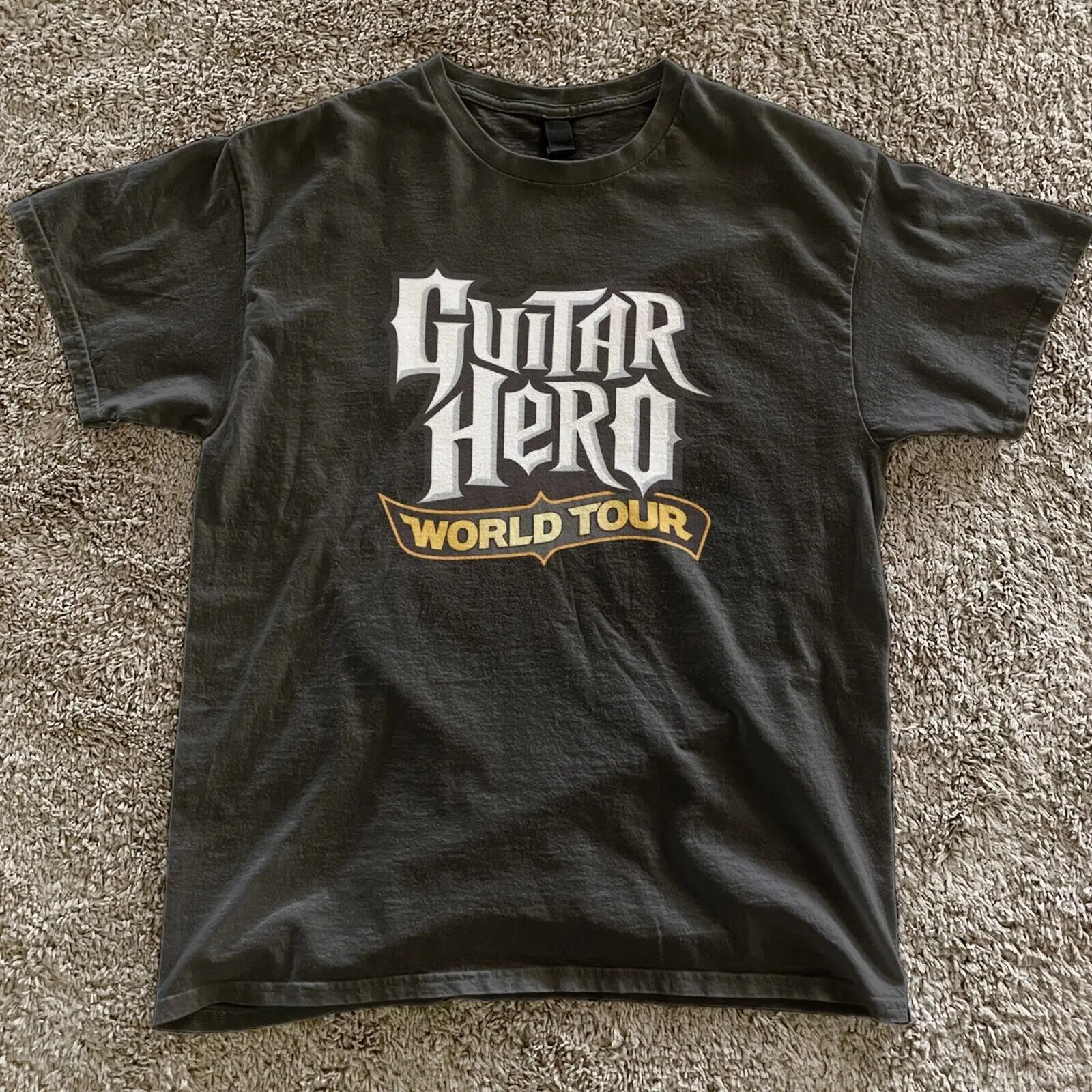 Guitar Hero World Tour Marketing T-Shirt, Vintage ad campaign tee from the 2000s