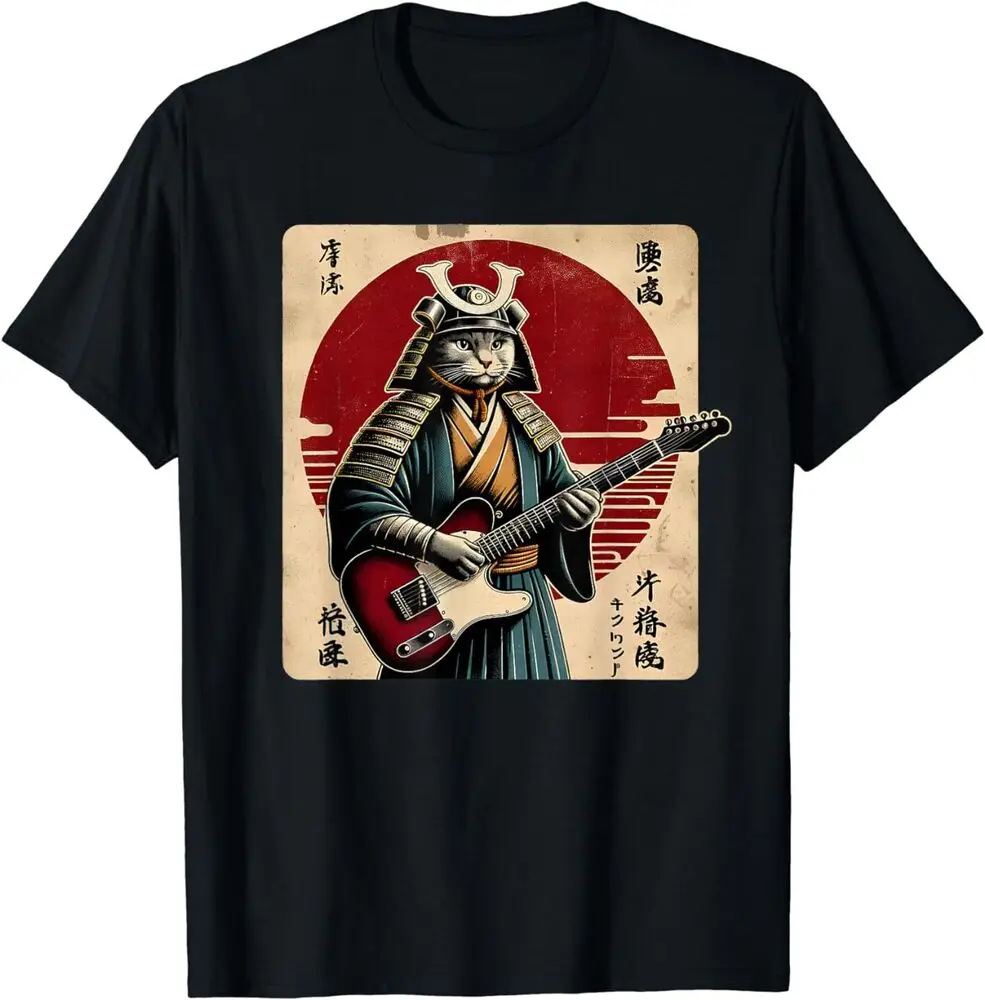 NEW LIMITED Cat Playing Electric Guitar Retro Best Gift Idea T-Shirt S-3XL