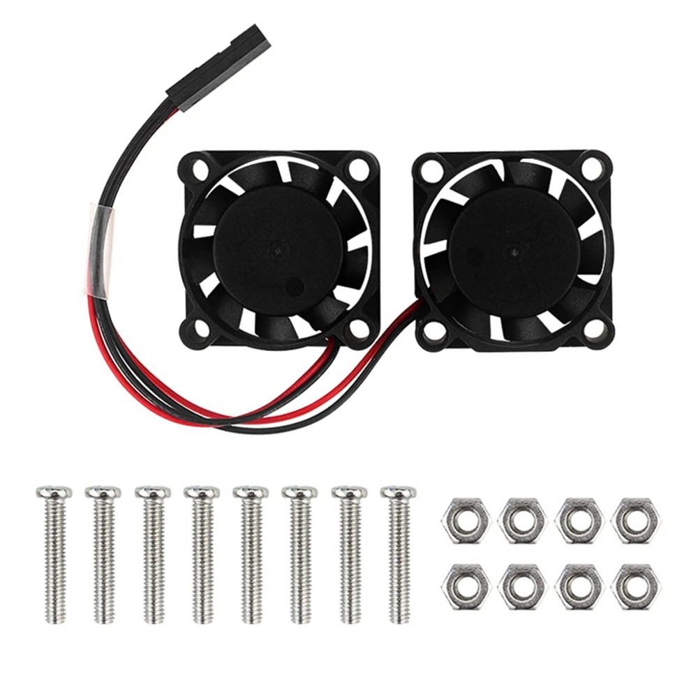 【Nave entro】Per 4 ventole 4B 3B+ 5V Doppio ventola del radiatore Dispositivo di raffreddamento silenzioso Ventola di raffreddamento del radiatore Rumore 16DBA