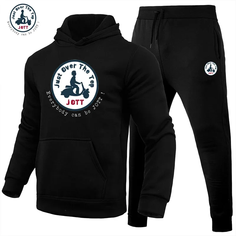 Jott Heren Set Capuchon Casual Mode Sport Fitness Heren Kleding Broek + Tweedelige Kleding Set