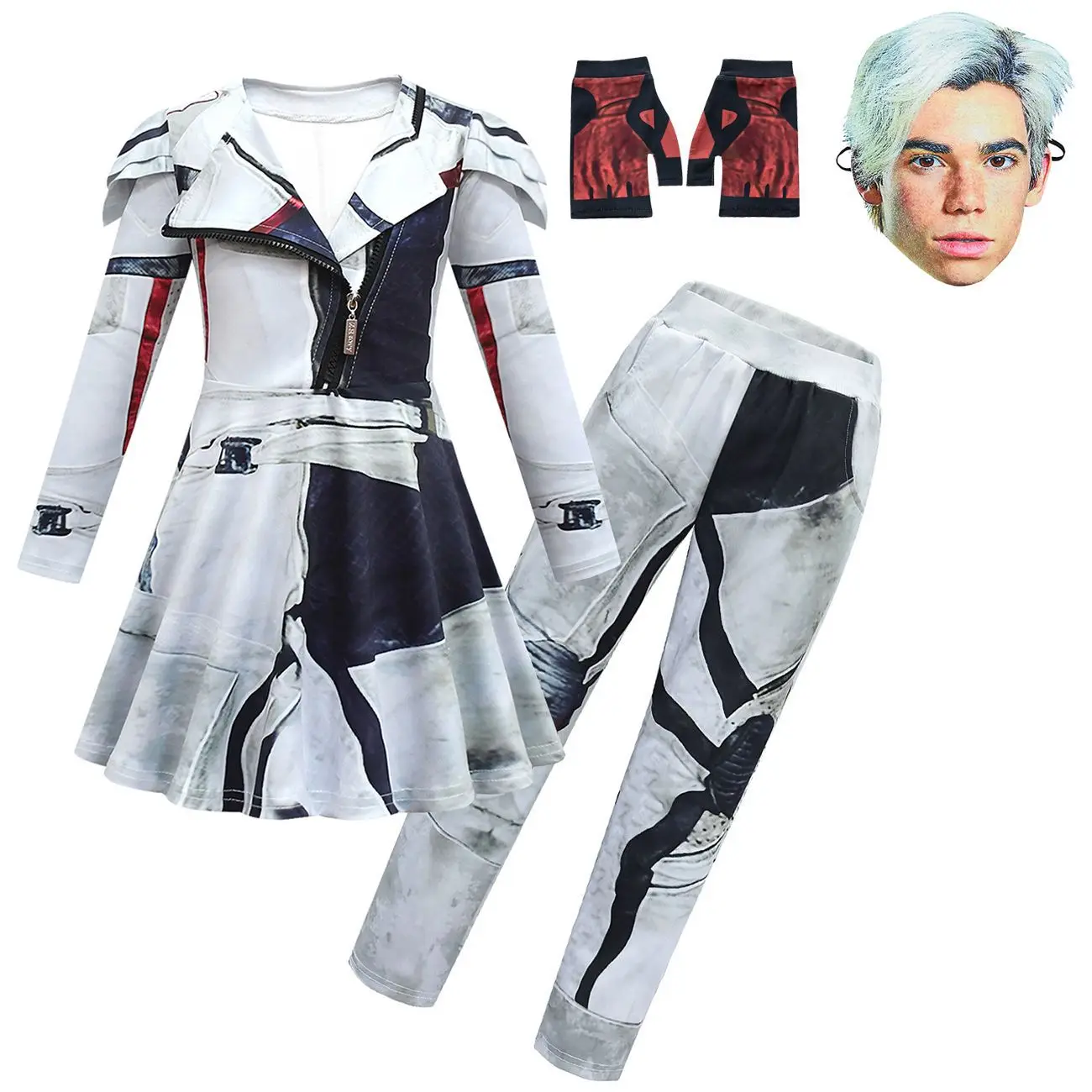 Kids Halloween D-Descendants 3 Costume for Girls Jay Carlos Cosplay Clothes Fantasia Clothes Birthday Party Fancy Dress for Kids