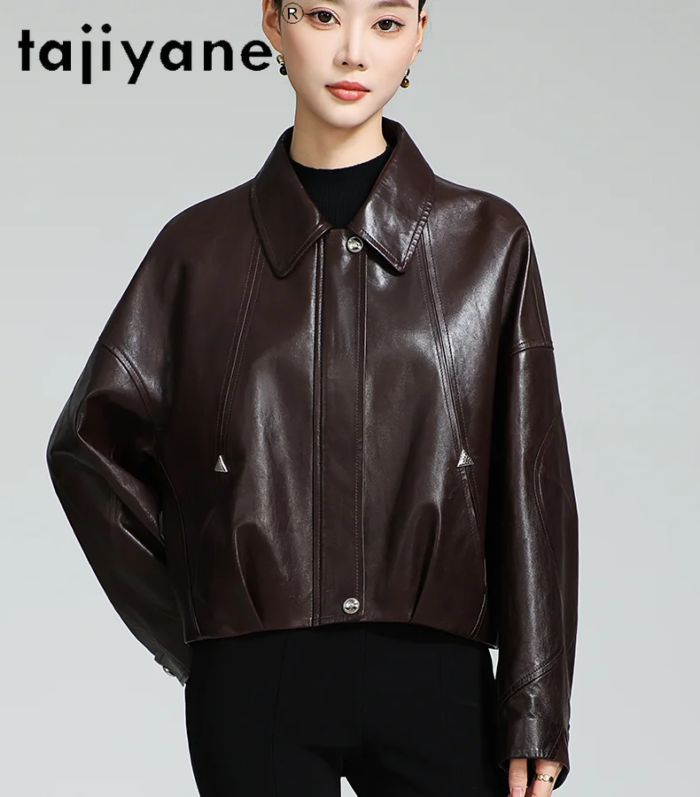 TAJIYANE Real Sheepskin Jacket Woman Stylish Short Genuine Leather Jackets Premium Ladies Coat Autumn Women Clothes 2025 신상아우터