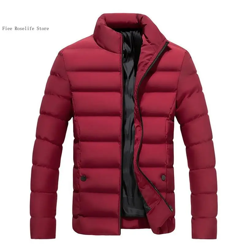 Spring Autumn and Winter Stand-Up Collar Thick Warm Cotton Casual Jacket Coat Men