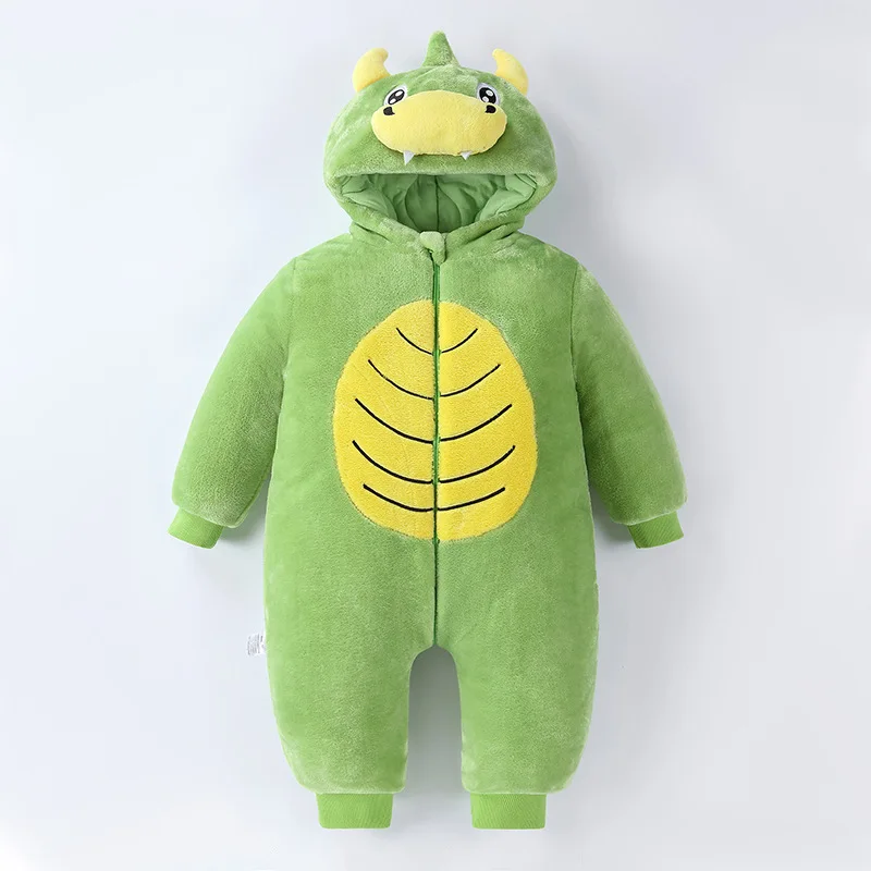 Newborn Boy Girls Animal Costumes Baby Jumpsuit Outfits Kid Cute Cartoon Flannel Baby Comfortable Rompers Stitch Pajamas