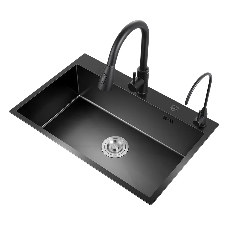 

Stainless Steel Kitchen Sink Slot Dish Basin Kitchen Sink Drain Basket And Drain Pip Rectangular