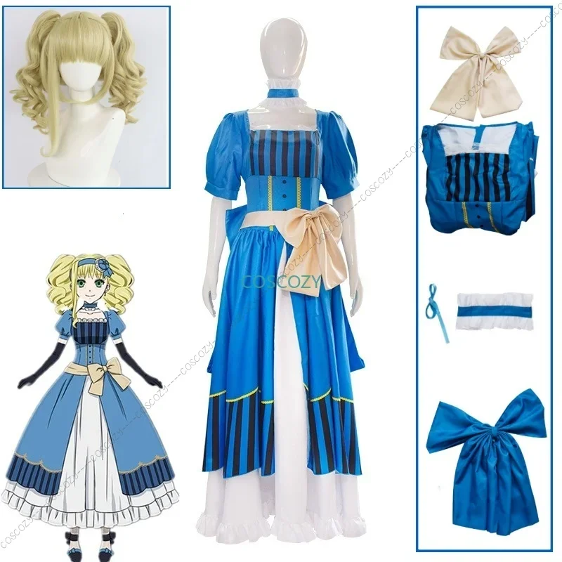 Anime Cosplay Costume Elizabeth Ethel Cordelia Midford Cosplay Long Dress Elizabeth Uniform Halloween Outfit for Women Girls