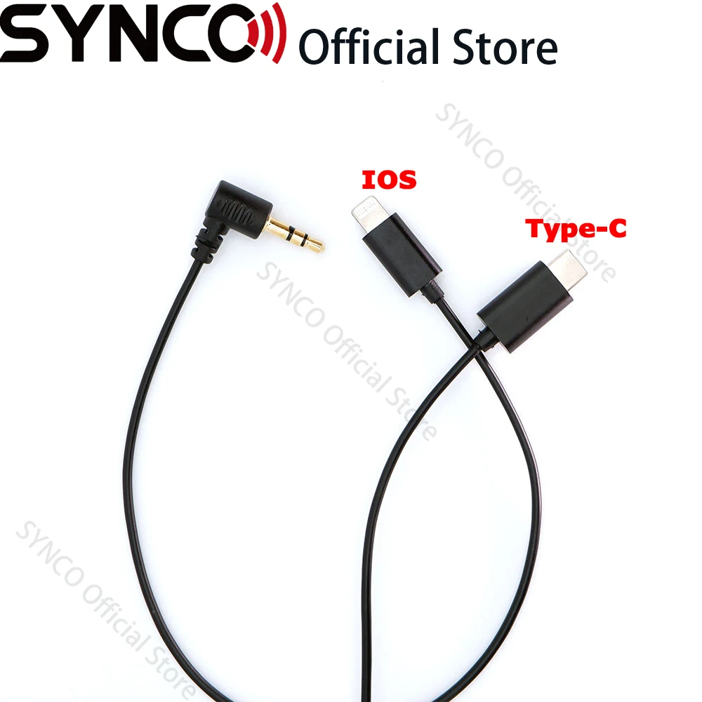 Synco G2 A2 Microphone adapter Cable for iphone Type C lightning For Godox Movelink Mic Cable Rode Wireless Microphone Video