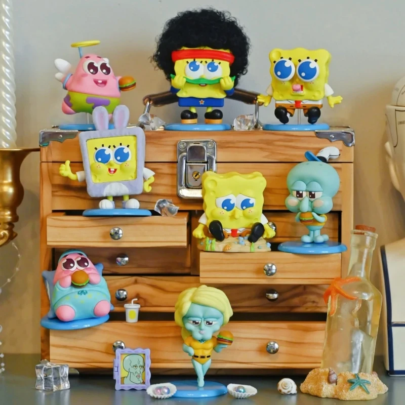الأصلي الساخن اللعب سبونجبوب سكوير كوسبي صندوق أعمى صغير أنيمي تمثال جمع سطح المكتب الديكور لعبة مجسمة هدية الكريسماس #2