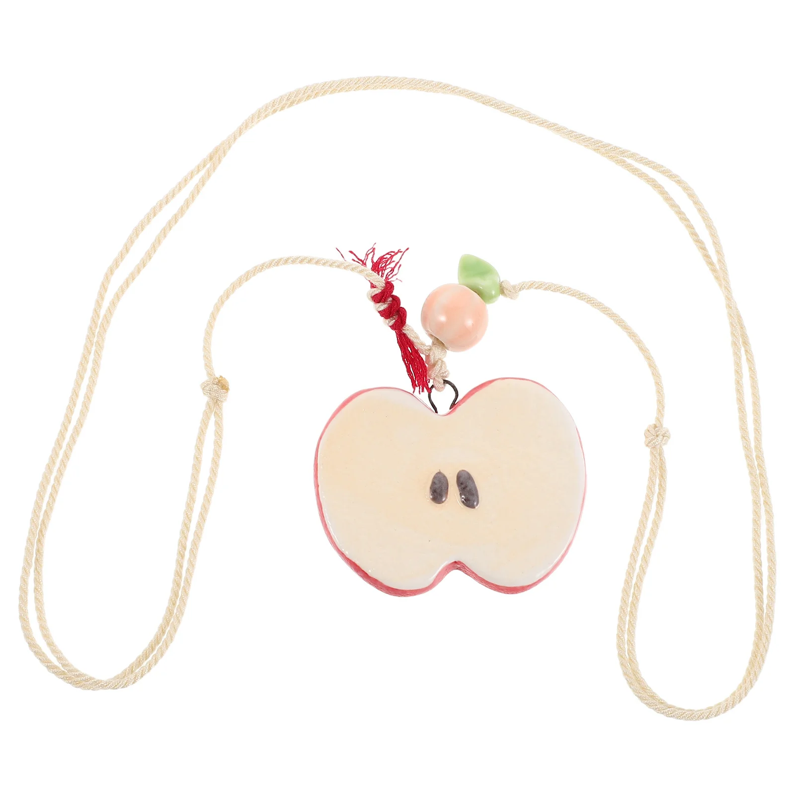 

Fruit Choker Necklace Adjustable Chain Apple Pendant Statement Holiday Vacation Jewelry Beach Party Christmas Women