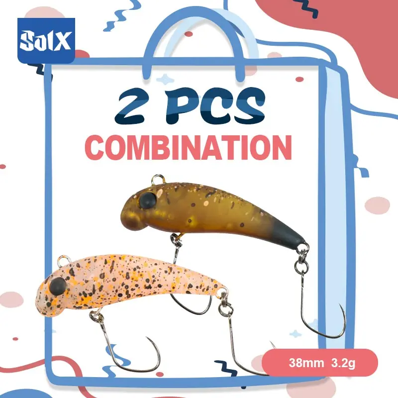 

2 pcs Trout Lure 3.8cm 3.2g Pike Fishing Artificial Bait Wobblers for Pike Fishing Supplies New Hard Lures VIb Swimbait