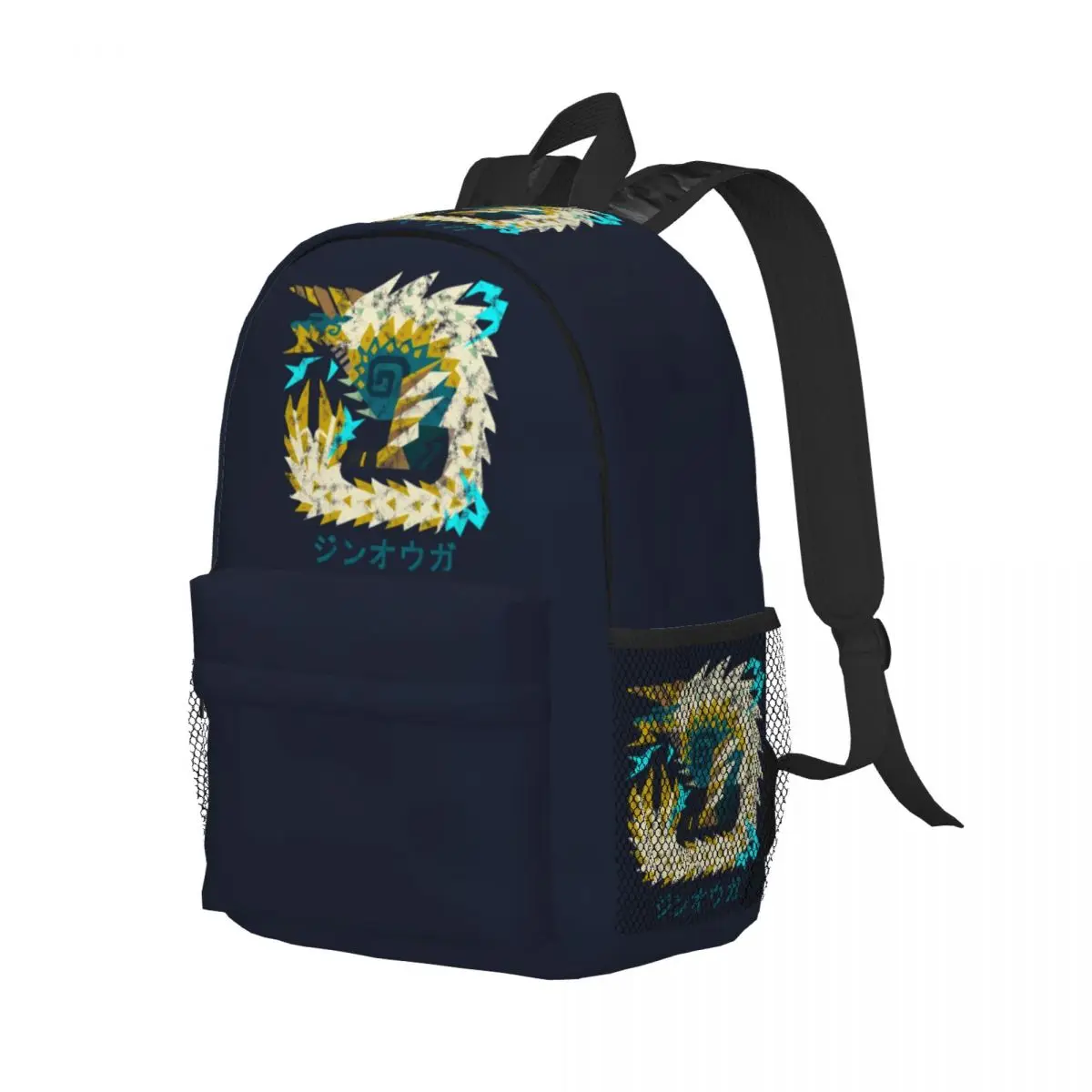 Monster Hunter World Iceborne Zinogre Kanji Icon Backpack Student Boys Girls BookBag School Bag Shoulder Bags for Men Women