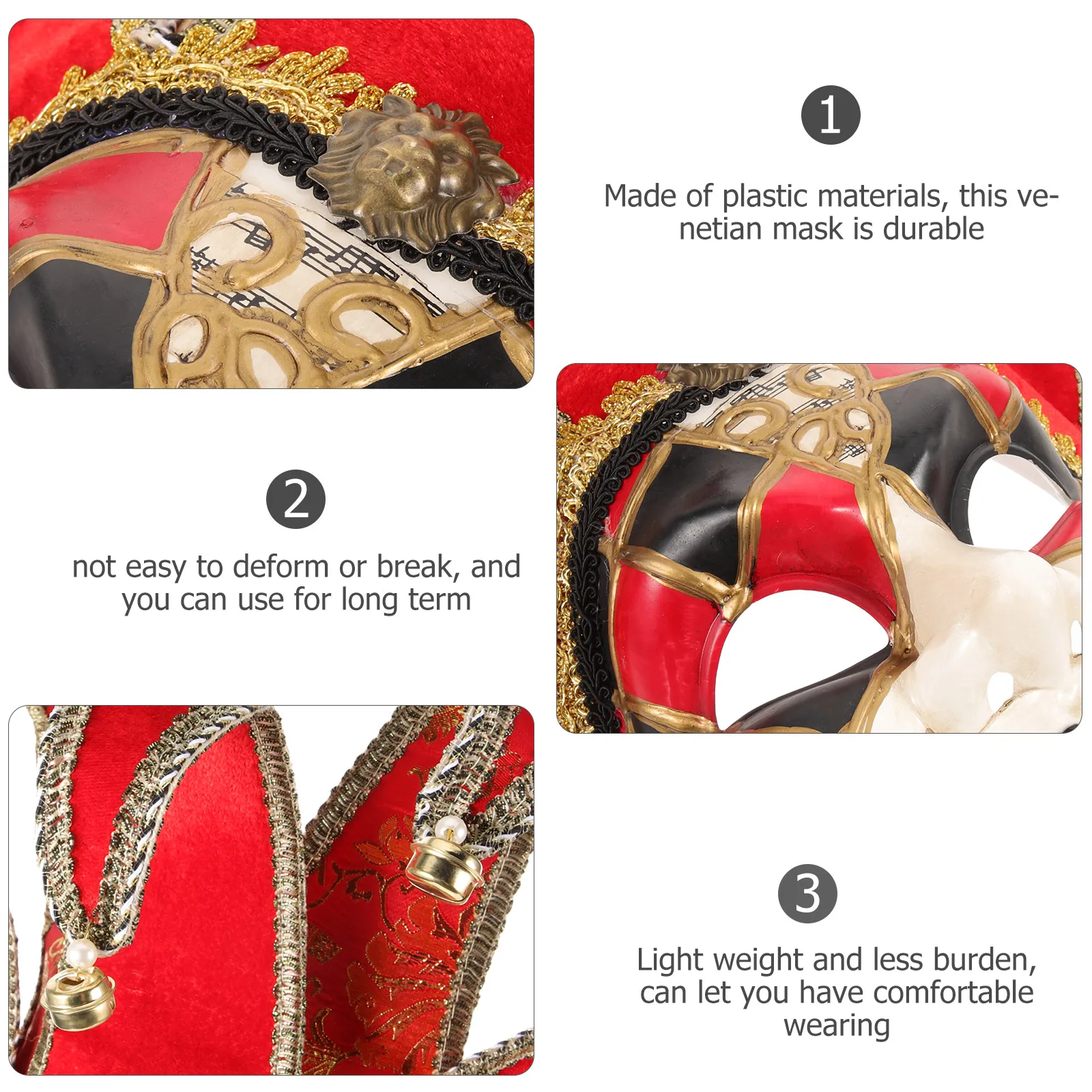 

Masquerade Masks Venetian Cosplay Mask Prop Face Plastic Costumes Party Accessories Festive Holiday Decorations