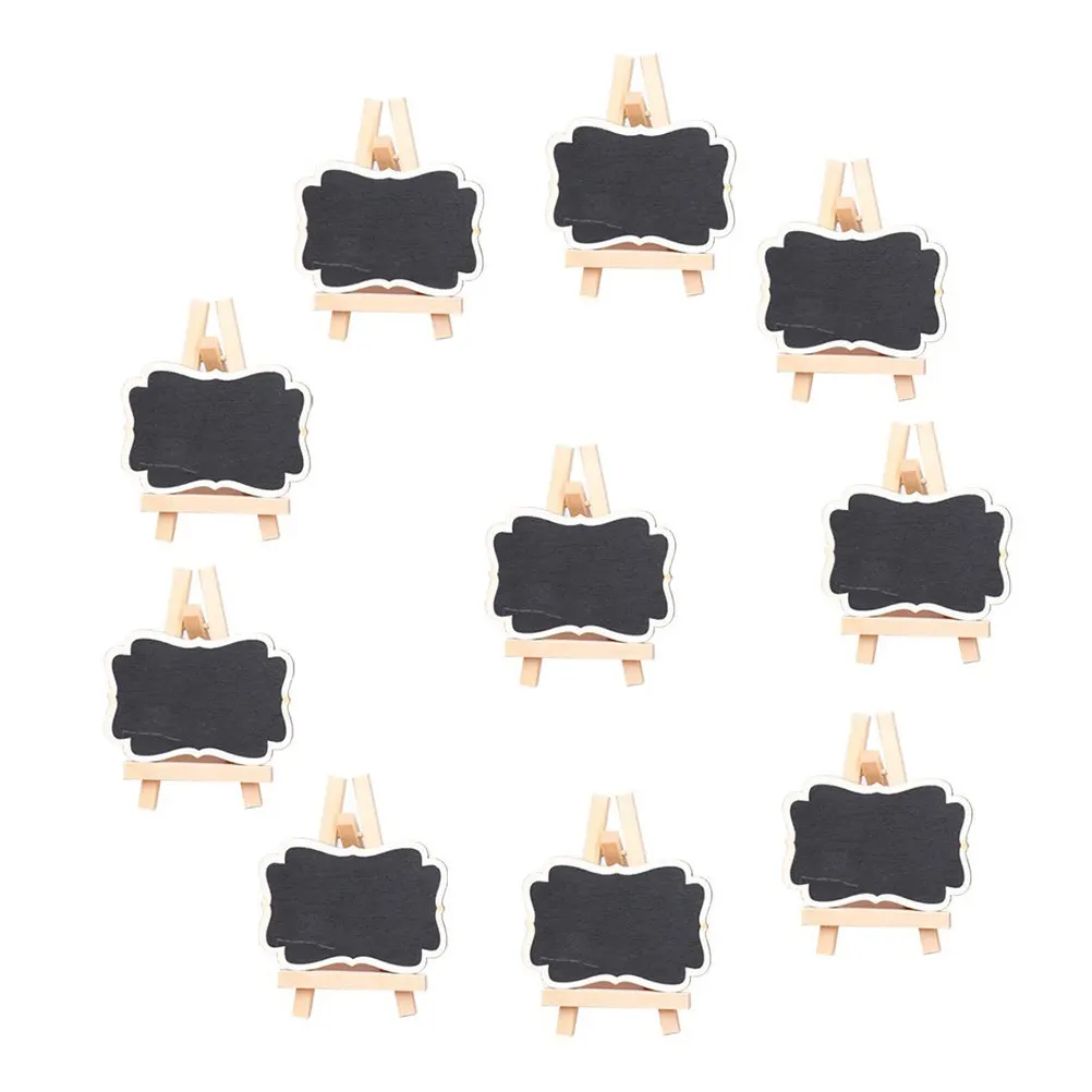 

10 шт. деревянных мини-досок с рамкой для рассадки гостей, размер L, элегантный винтажный стиль, для вечеринок, небольшие черные доски для декора стола