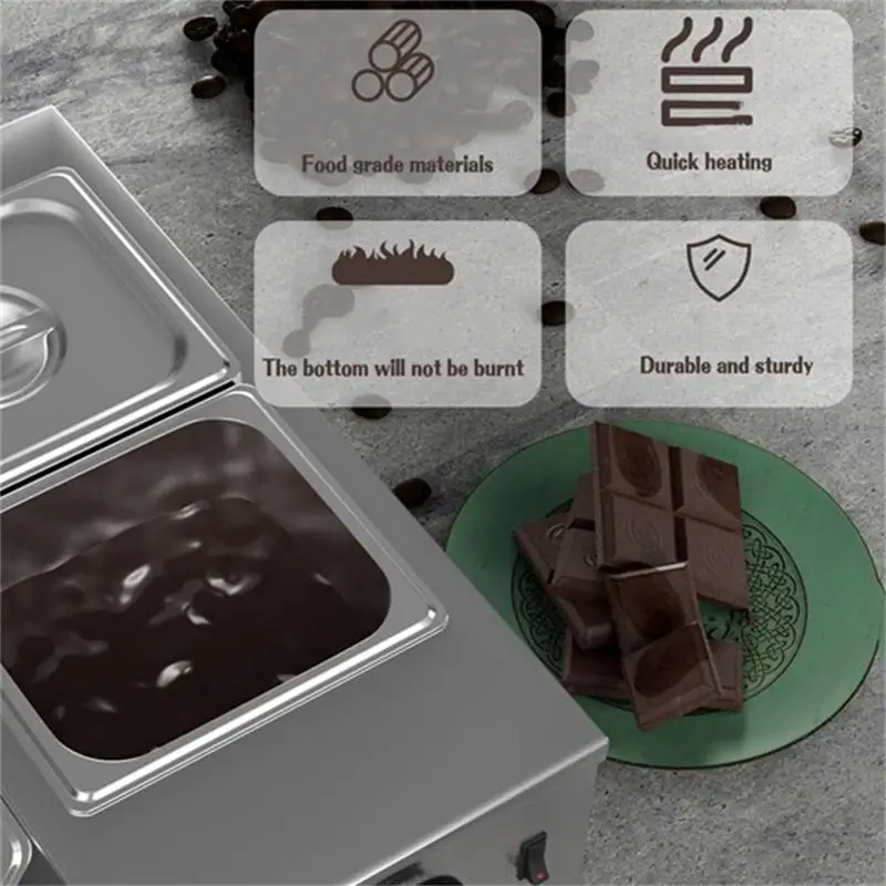 220V 800W Chocolate Melting Pots Automatic Constant Temperature Double Hot Dipping Machine Cylinder Electric Warmer Melter