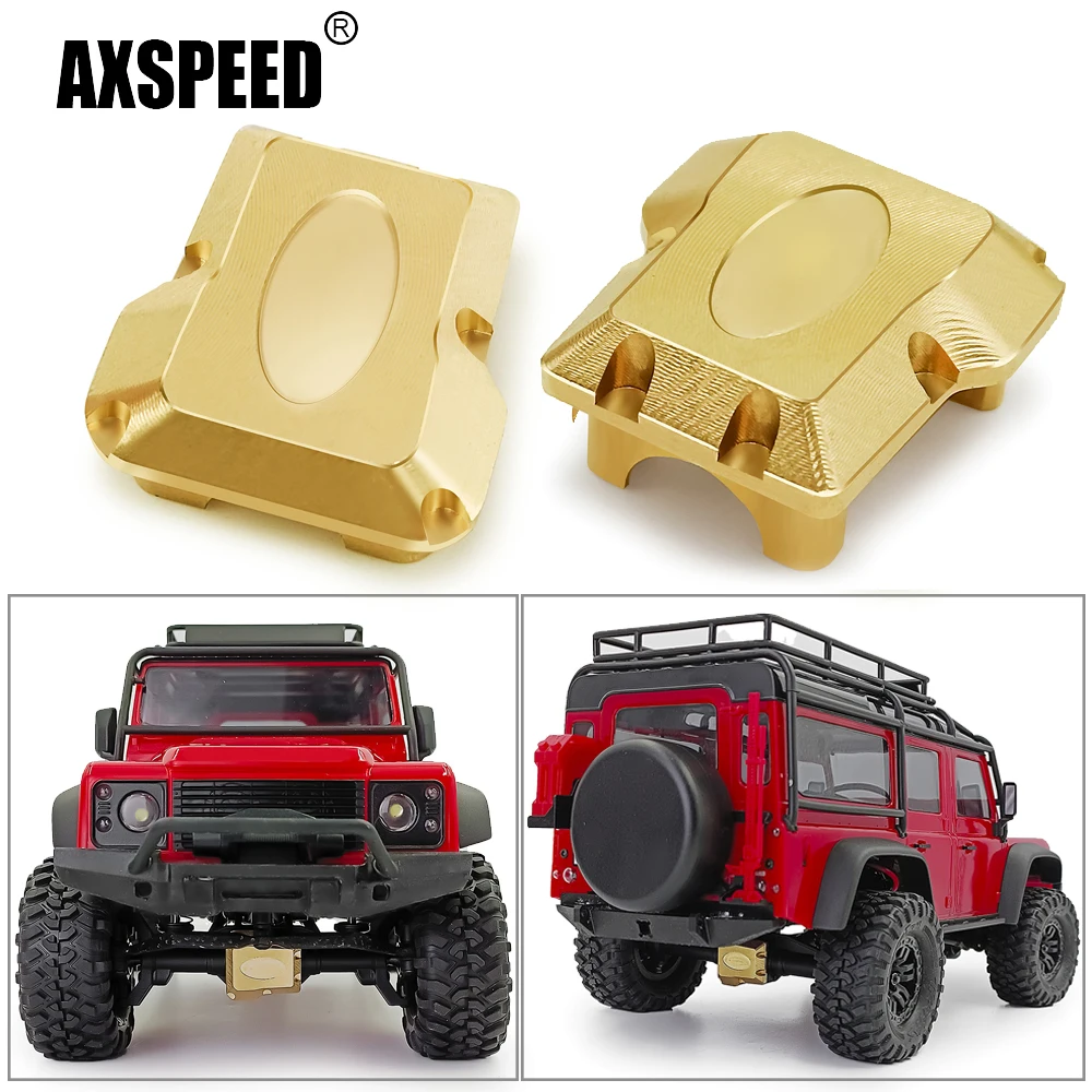 AXSPEED 황동 전방 및 후방 차축 디프 커버, TRX-4M 브롱코 디펜더 1/18 RC 크롤러 자동차 모델 업그레이드 부품, TRX4M, 1 개