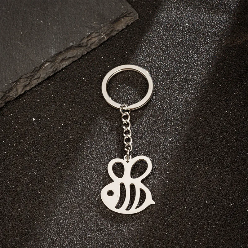 Cute Bee Keychain Fashion Animal Key Ring Daily Key Chains Souvenir Gifts for Women Girls Handbag Purse Jewelry Accessories