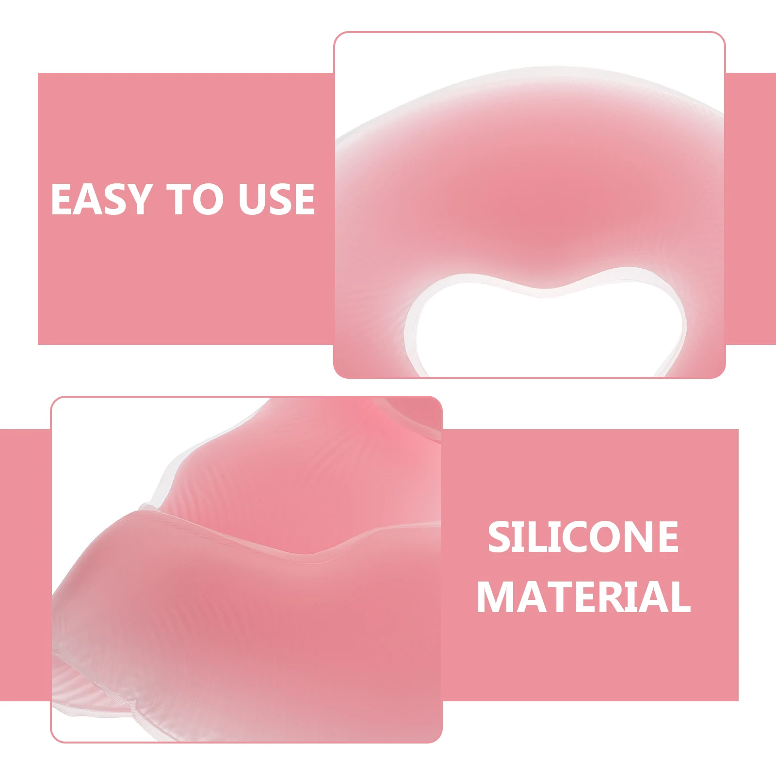 

1pc Silicone Full Face Pillow Beauty Salon Spa Massage Headrest Bath Cushion Facial Comfort Pillow Pink