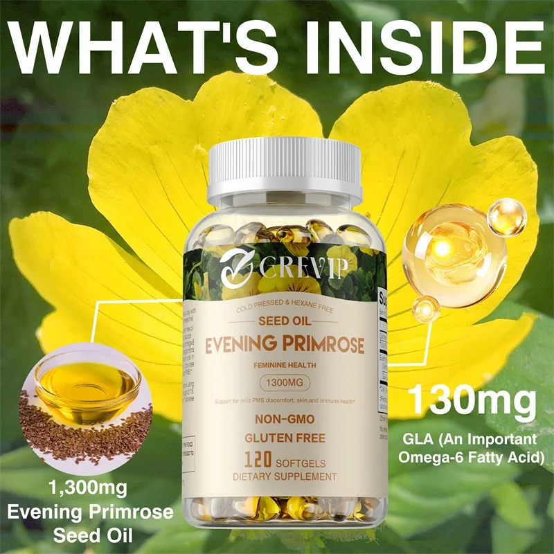 

Evening Primrose Oil Capsules - Antioxidant, Bone Strengthening Immunity Suitable for Women To Improve Endocrine Health
