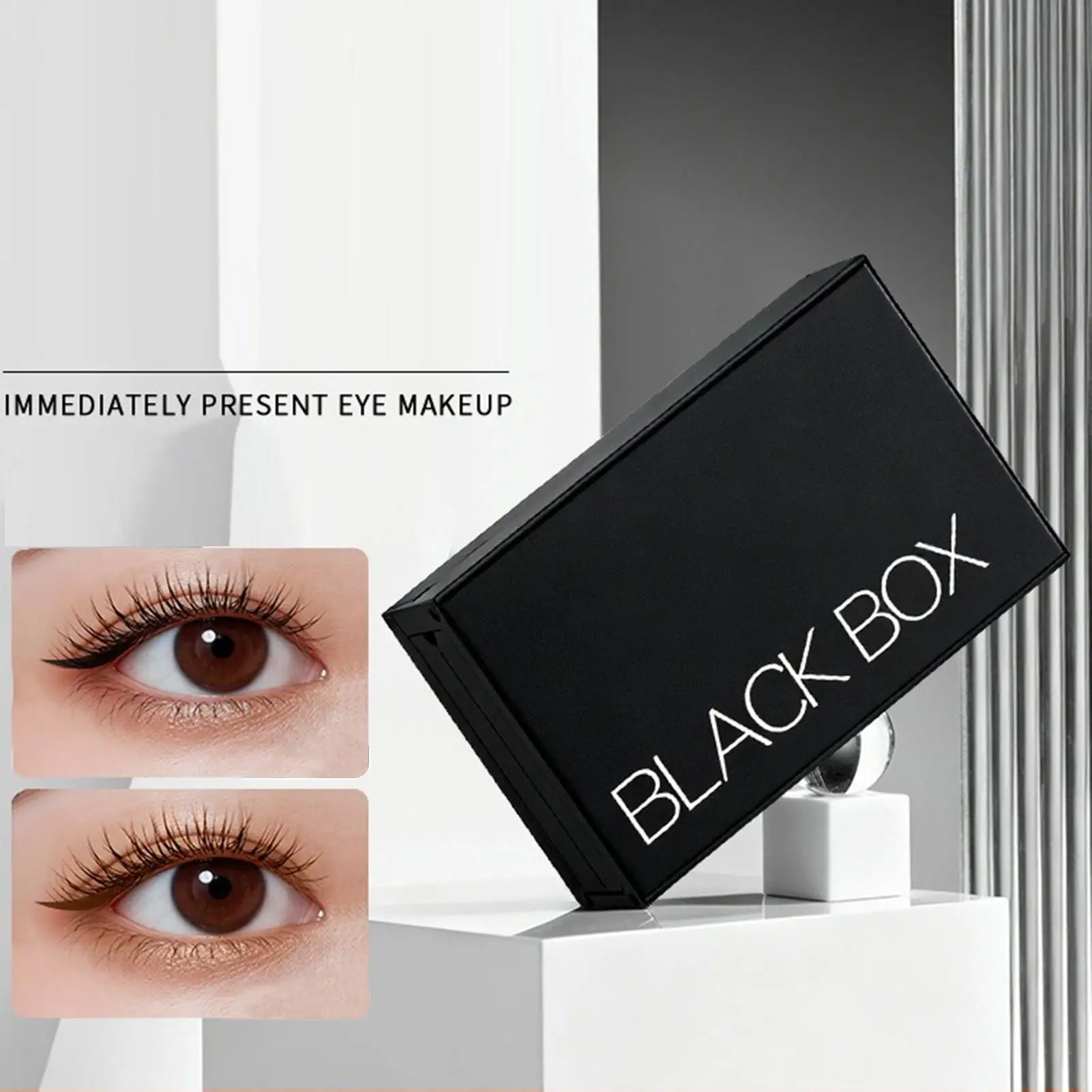 Glue-Free Stamp Magnetic Lash Set in Black Box - 3s Fast Application, Lower Eyelash Included, Multi-Purpose for Eyeliner & Mole
