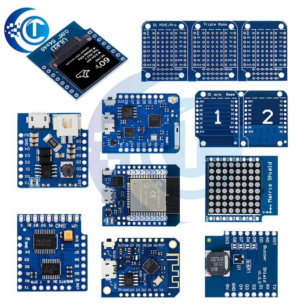 ESP8266 D1 Mini Pro WiFi Development Board NodeMcu 0.66 OLED DHT11 DHT22 buzzer Relay DS18B20 ESP32 Motor for WeMos DIY Kit