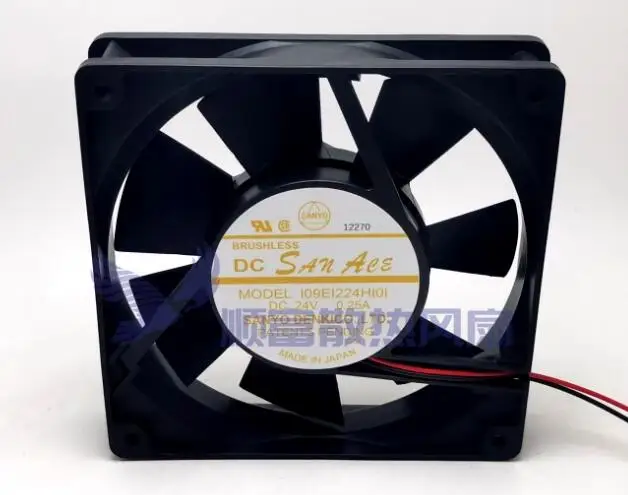 

SANYO DENKI 109E1224H101 DC 24V 0.25A 120x120x25mm 2-Wire Server Cooling Fan