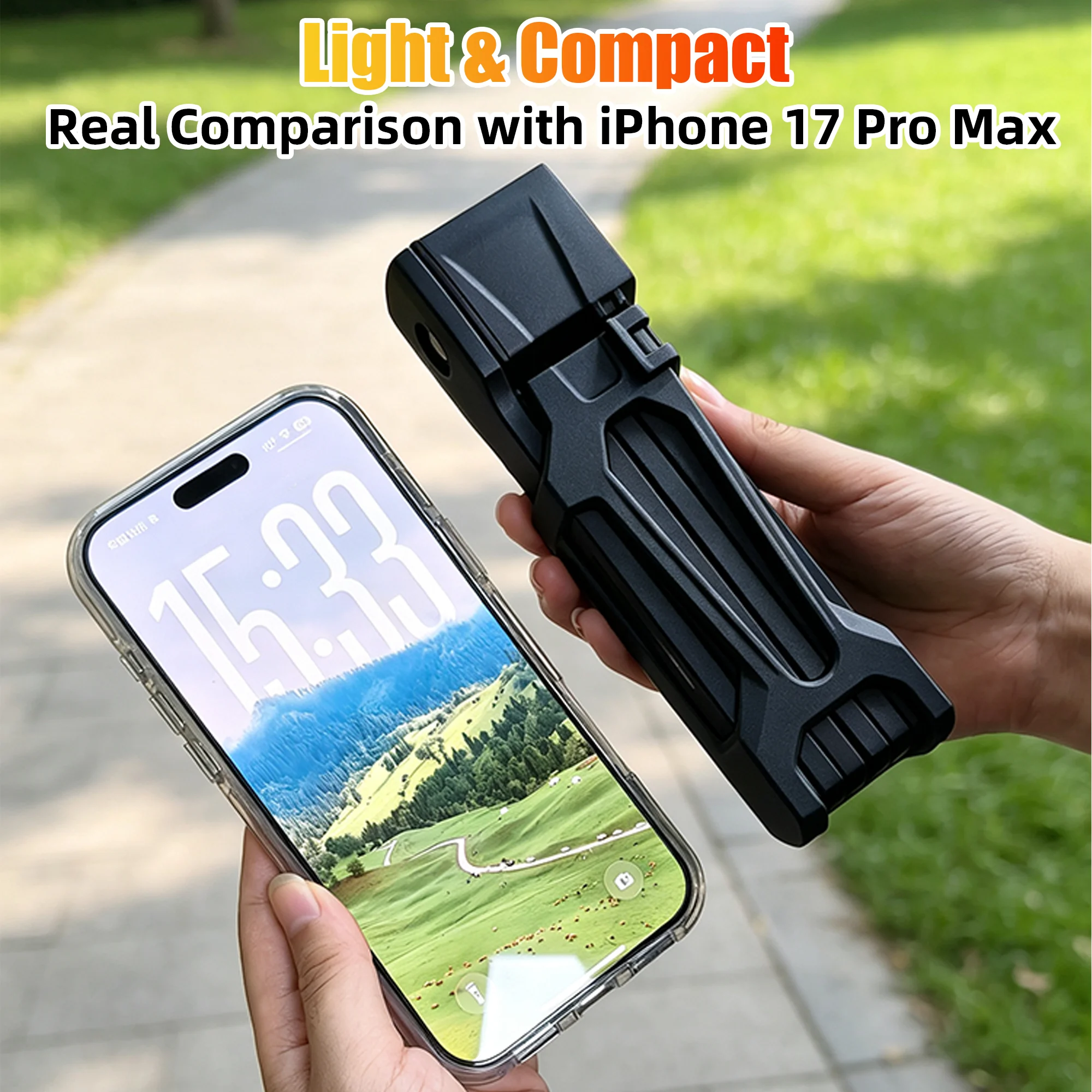 ETOOK Folding Bicycle Lock E Scooter Lock Rust-proof Brass Cylinder Anti-theft Bicycle Lock with Patented Bracket for E-Bike