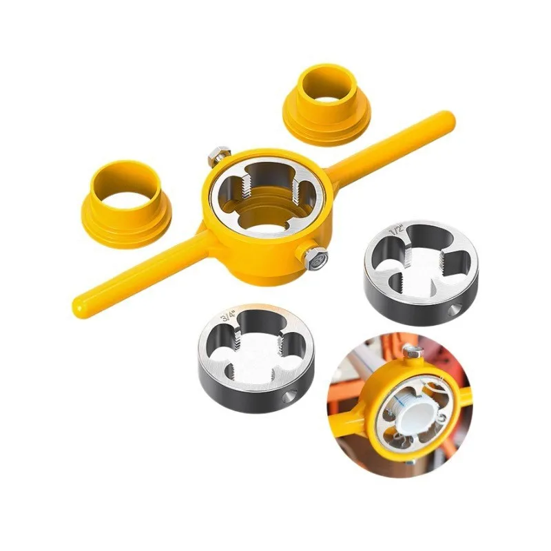 

2Pcs Threading Tool Set PVC Thread Maker Round Die Plastic Pipe Threader Kit Manual Plumbing Repair Threader Dies Durable