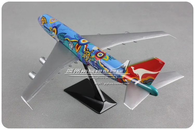 28cm Australian Airlines B747  Ocean Dream 1:250 Plastic Assembled Airlines Airplane Model W Stand Aircraft Gift