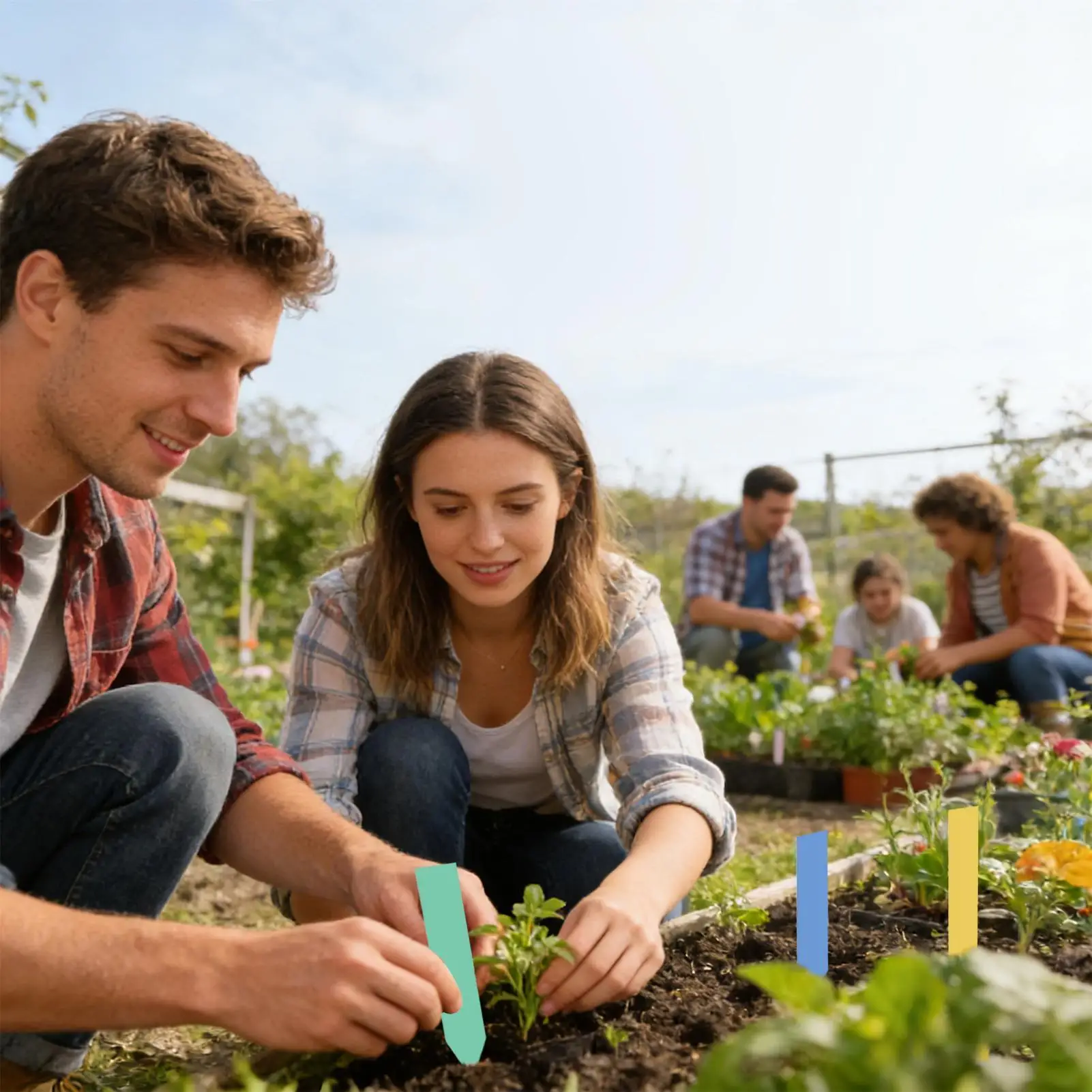 

Садовые этикетки, 500 шт., водонепроницаемые, декоративные, 5 цветов, с колышками, для рассады, растений, овощей, для женщин-садоводов