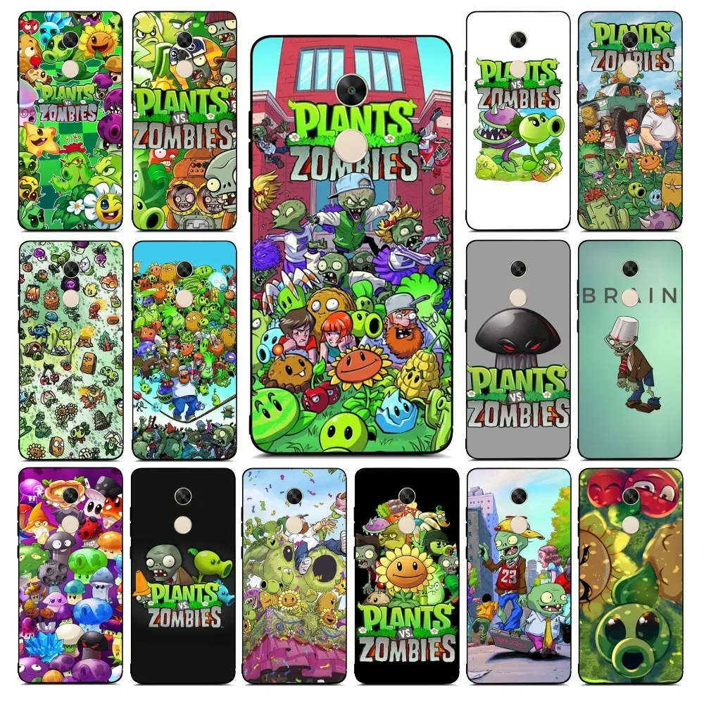 P-Plants vs. Z-Zombies Phone Case For Redmi Note 4 X 5 A 6 7 8 Pro T 9 Pro 9S 10 Pro 11 Pro 11S 11Epro PocoM3pro