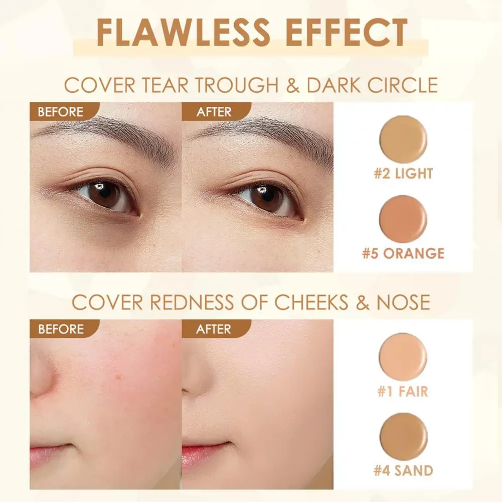 FOCALLURE 5 In 1 Multi Uses Concealer Palette High Coverage light Lasting Waterproof Face Foundation Cream Makeup