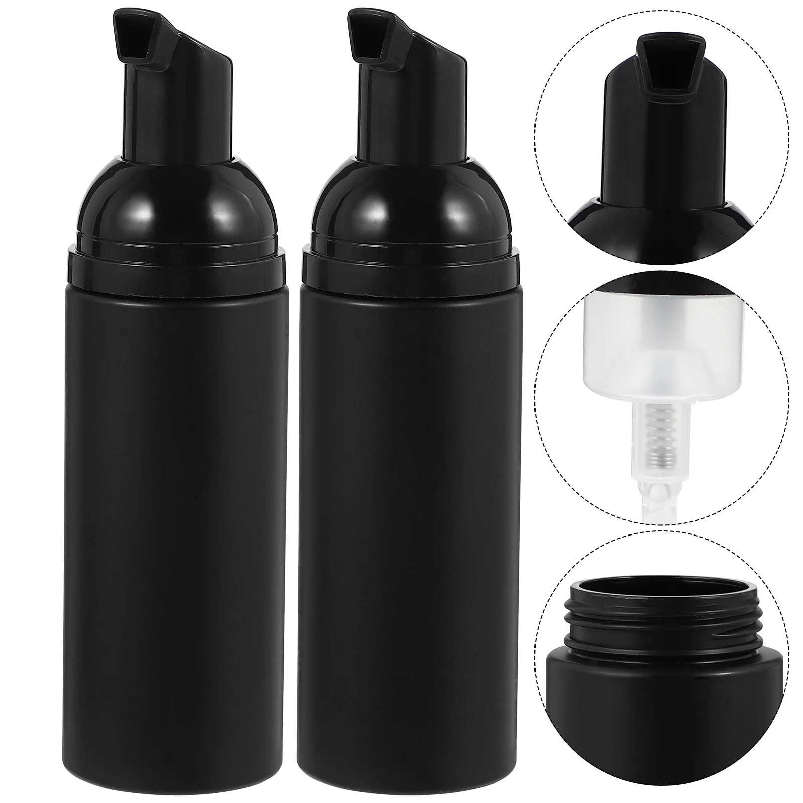 

3 Pcs Face Lotion Bubble Bottle Foaming Dispenser Pump Bottles Mini Black Travel