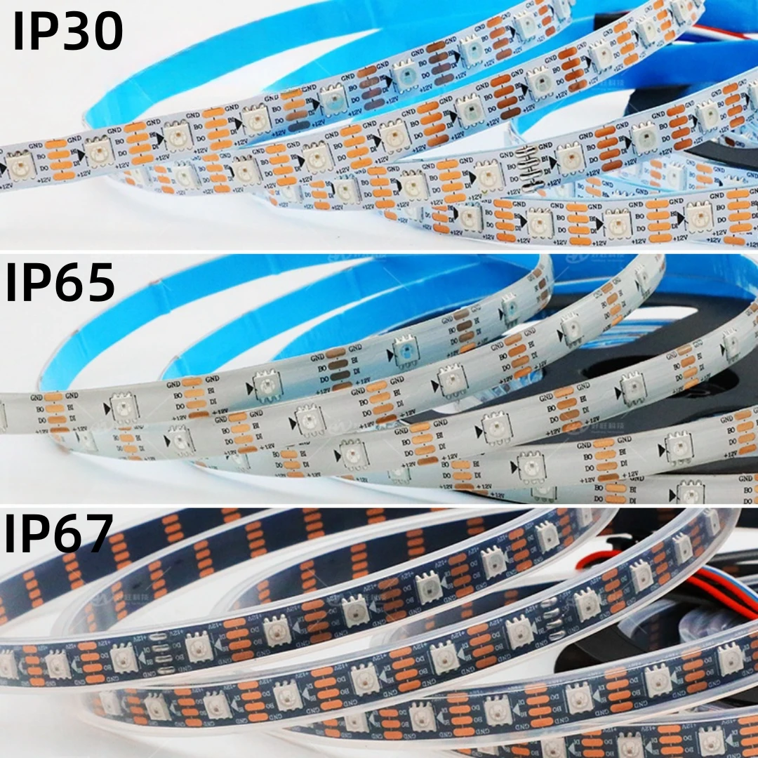 1/3/4/5M DC12V WS2815 LED Strip Individually Addressable Pixel IC Light Tape 30/60/74/96/144 Leds/m 5050 RGB Flexible Lamp Bar