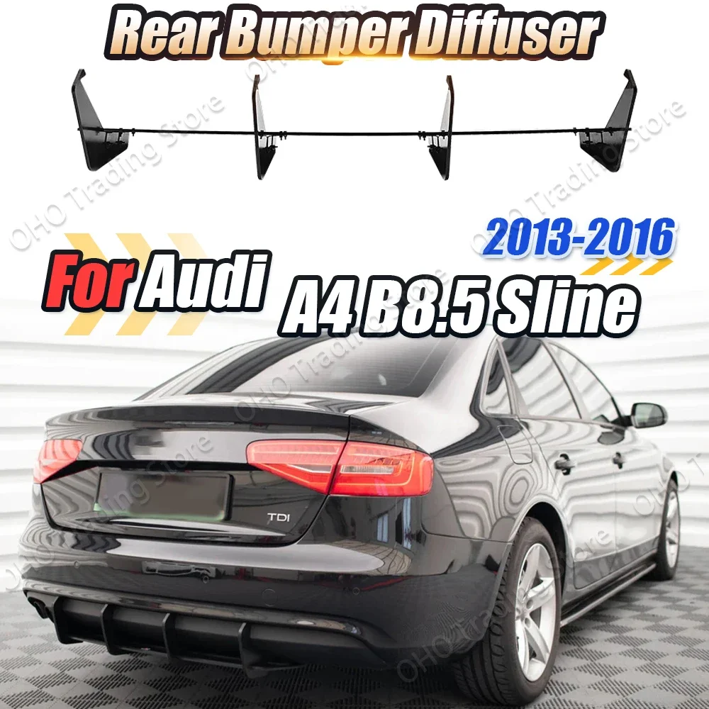 4-płetwy dyfuzor tylnego zderzaka do Audi A4 B8.5 Sline S4 2013 2014 2015 2016 Spoiler Splitters Diffuseur Body Kits