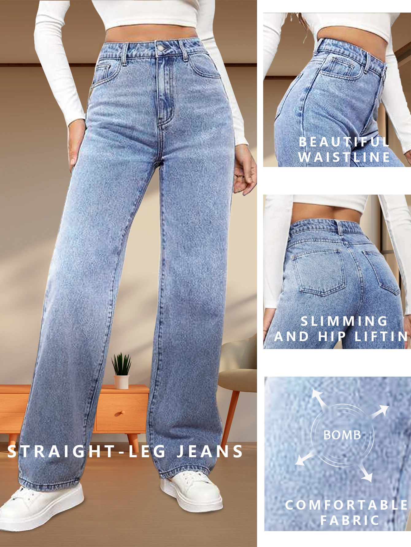 

New Y2K Loose Jeans Women Street Trend Retro Fashion Summer Low Rise Jeans Loose Straight Jeans Slightly Stretch Fabric Jeans