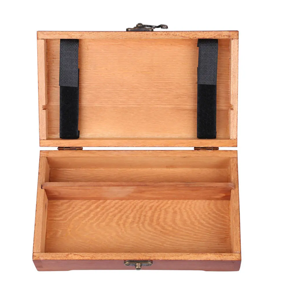 

1Pcs Oblong Wood Pencil Storage Box Strong Stationery Holder Fine Craftsmanship Lightweight Easy Carry Case for School Office Or