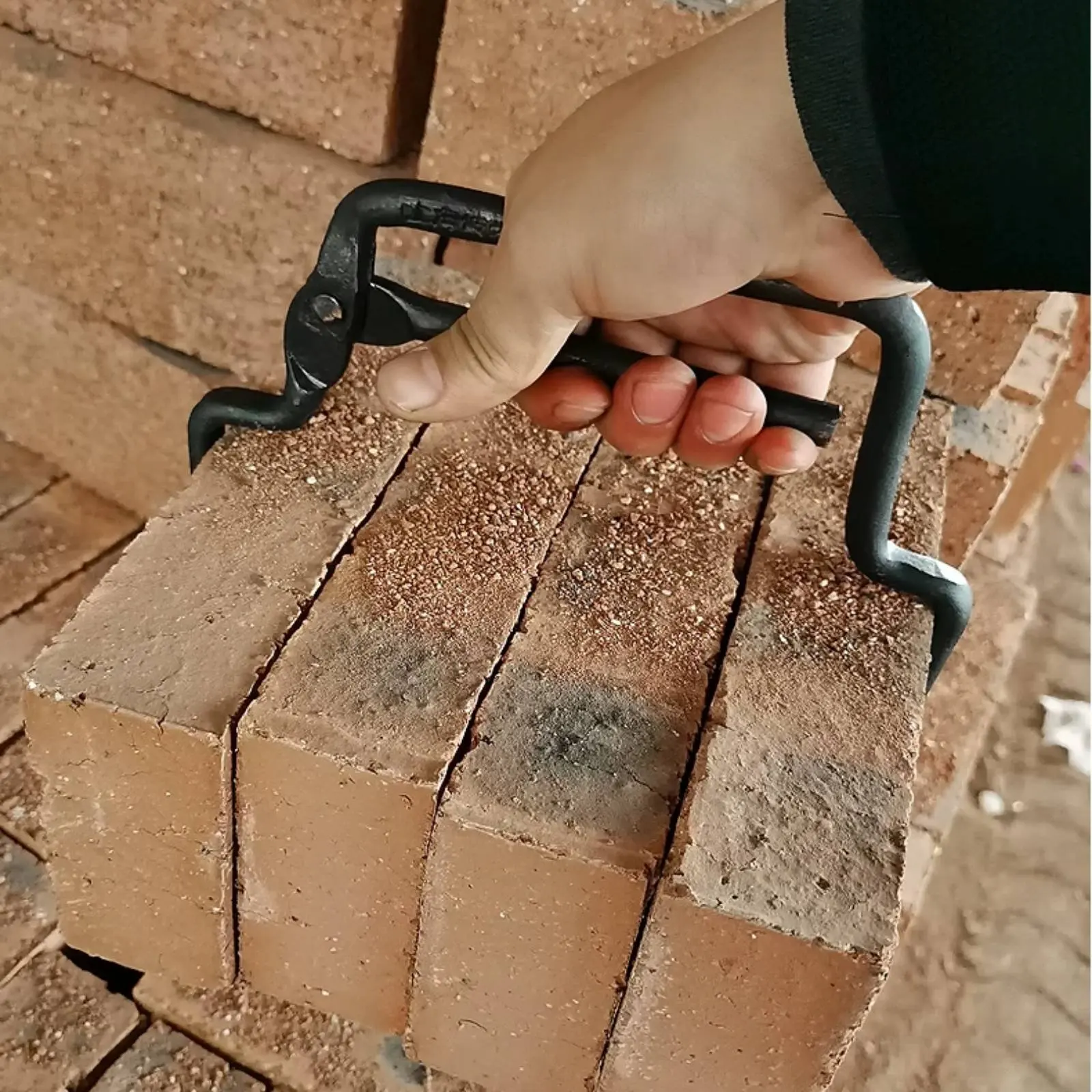 

Brick Tongs Labor Saving Brick Clamp Block Lifting Clamp High Carbon Steel Masonry Tool Anti-Rust for Construction Workers