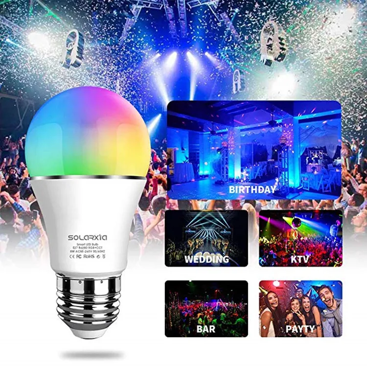 Hot Sale Mobile Phone APP Remote Control Alexa Google Home IOT RGB 7.5W Color WiFi Led Light Smart Bulb