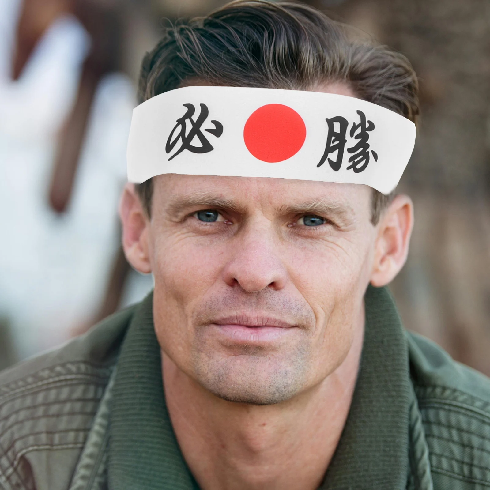 

2pcs Headbands Japanese Festival Karate Bandana Headband Mens Samurai Warrior Print Black Polyester