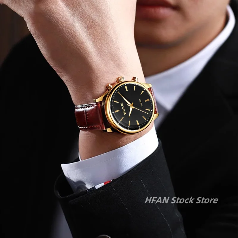 High Quality Fashion Men's Business Belt Quartz Watch Boy Personality Simple Student Clock Retro Classic Часы Мужские Наручные