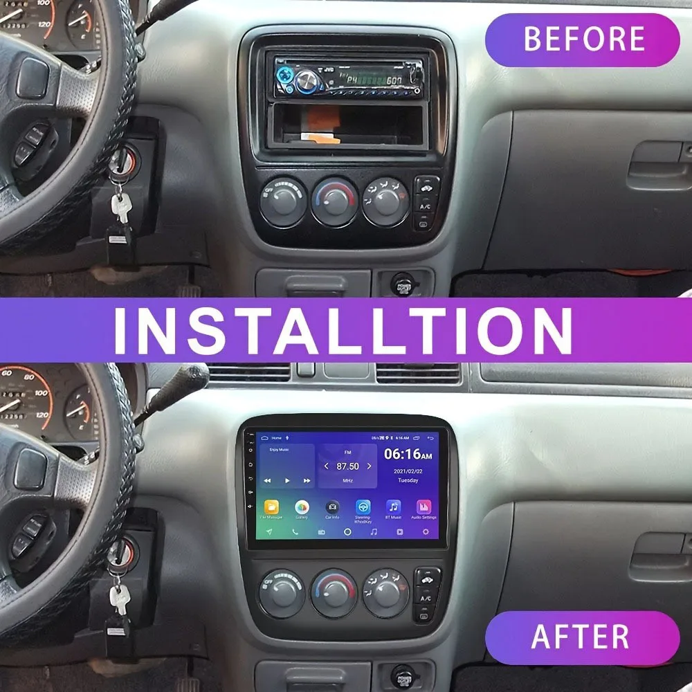 مناسب للوحة تعديل إطار الملاحة Honda CRV وHonda Android لعام 1998 فقط لا يشمل الإطار البطارية