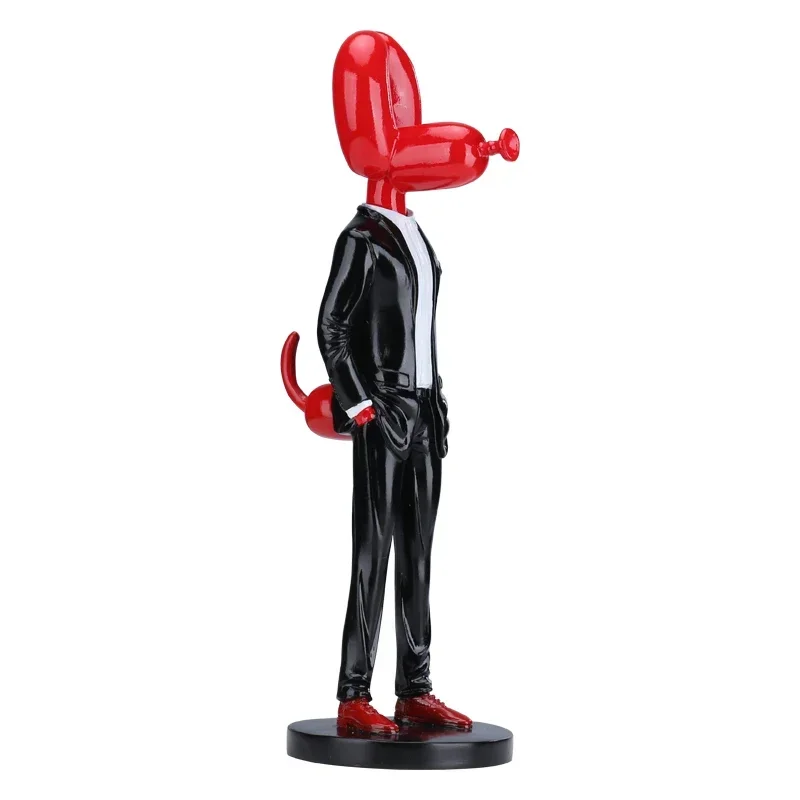 

Gentleman Suit Balloon Dog Statue Resin Animal Sculpture and Figurines Modern Nordic Decoration Living Room Bedrooms Home Decor