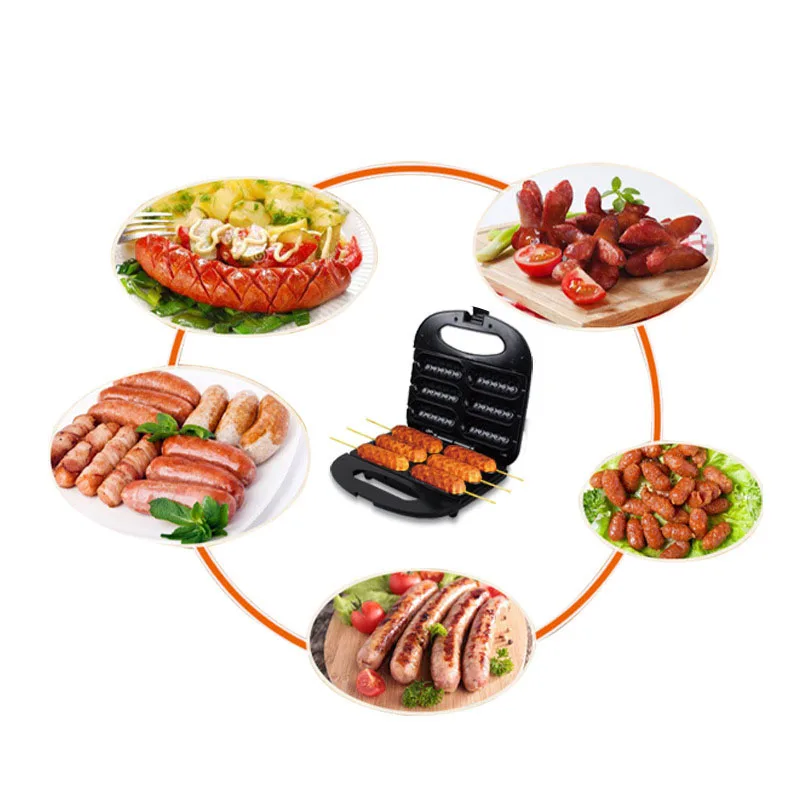 Multifunctional Household Hot Dog Maker - Electric Sausage Grill Machine with Non-Stick Rollers for Quick Cooking  Easy Cleaning