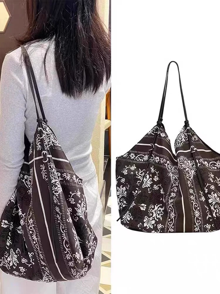 

Лето 2022, большая сумка-тоут Capaci с цветочным принтом, сумка на одно плечо, повседневная женская сумка, сумка для ленивых поездок на работу