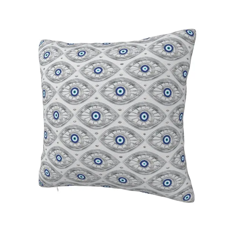 Custom Greek Mati Mataki Matiasma Evil Eye Pattern Luxury Pillow Cover Decoration Charms Nazar Amulet Cushion