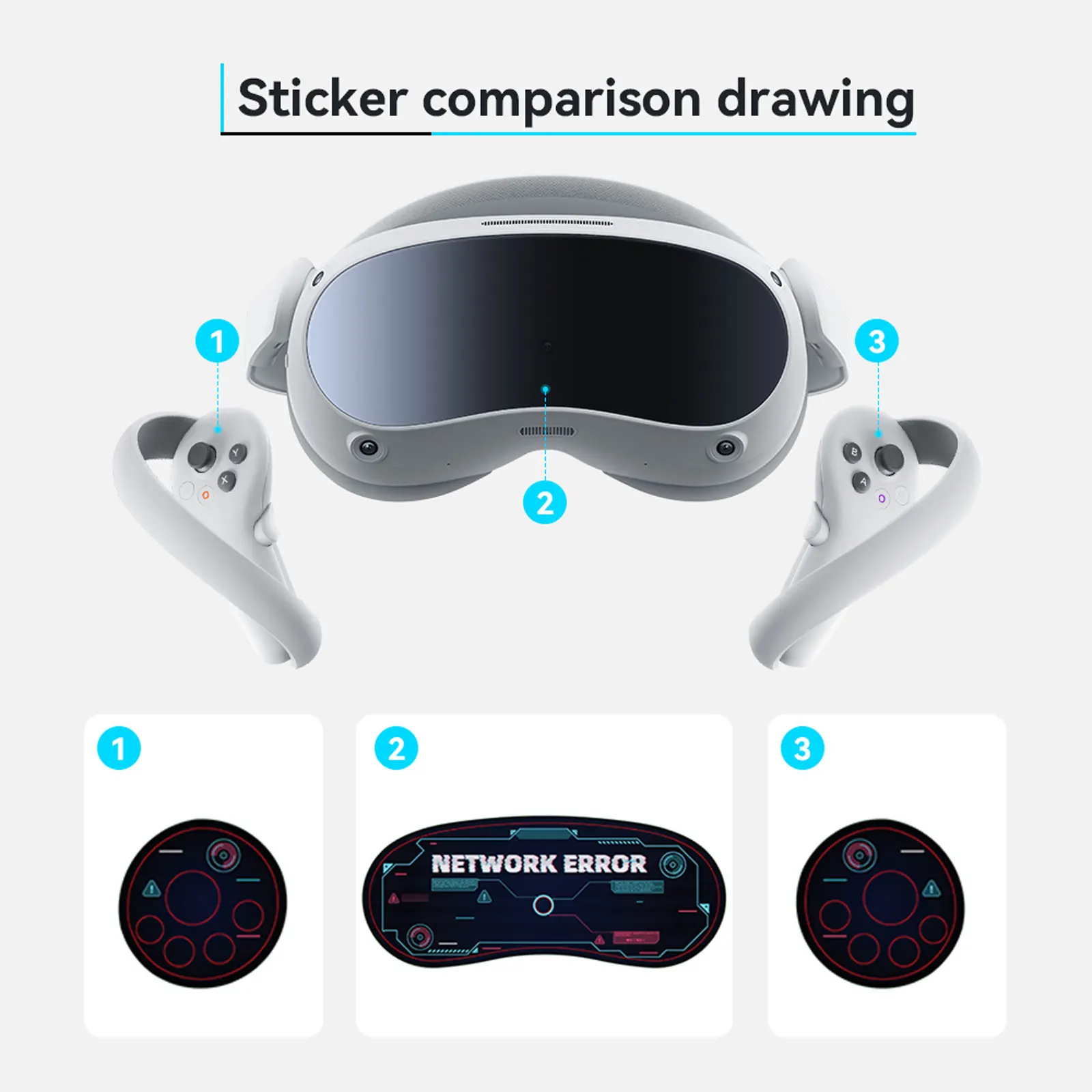 For Pico 4 Sticker Intelligent VR Lens Protection Film PVC Scratch Resistant Wear-resistant Handle Sticker Front Face Protection