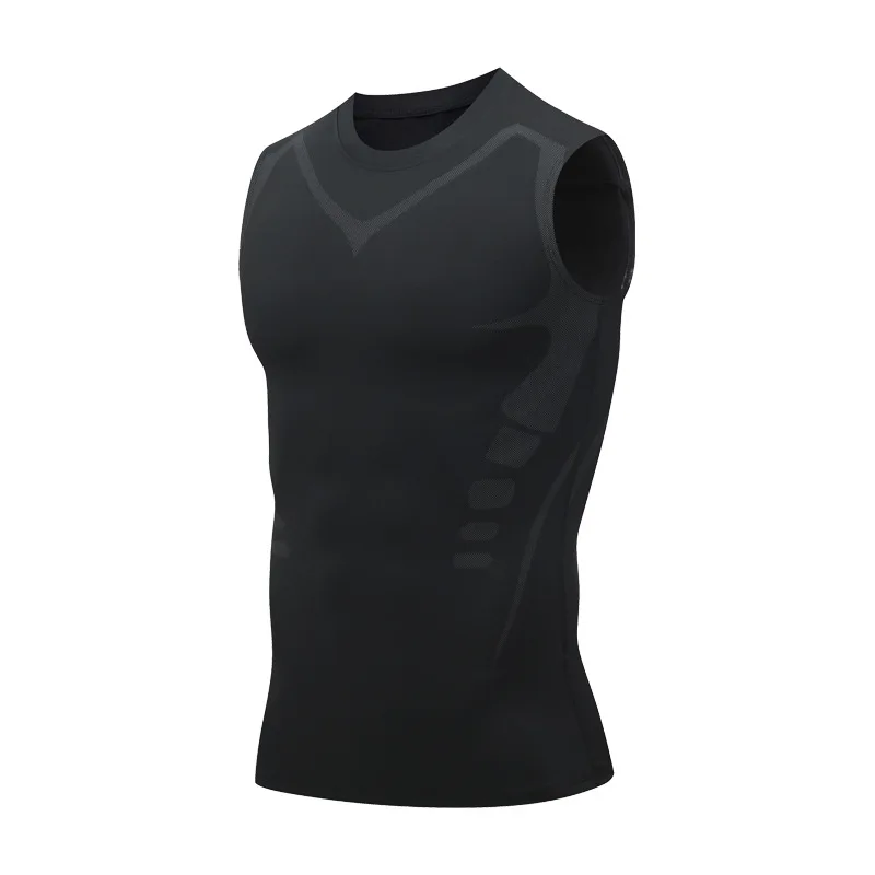 1 Piece High Elastic Sports Tight Tank Top Clothes Men Quick Dry T-shirt Fitness Basketball Running Training Bottoming