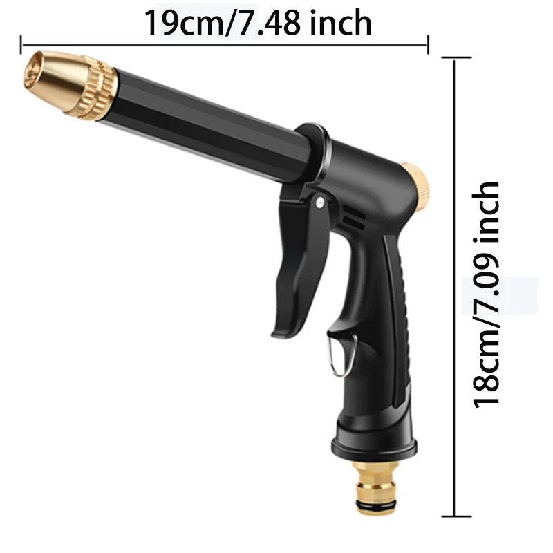 Portable Adjustable High Pressure Water Gun, Pressure Boost Hose Nozzle for Car Wash, Wall & Garden Use view 2